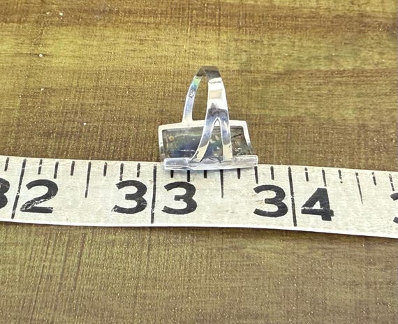 Vintage Abalone Shell Sterling Silver Ring - Size… - image 7