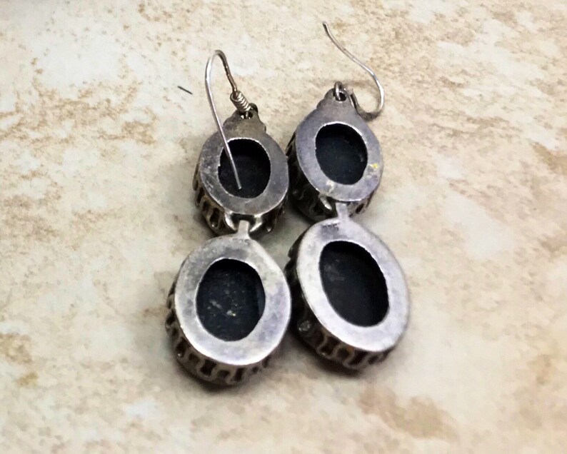 # 1342 Drop Down DRUZY\u201d Sterling Silver earings