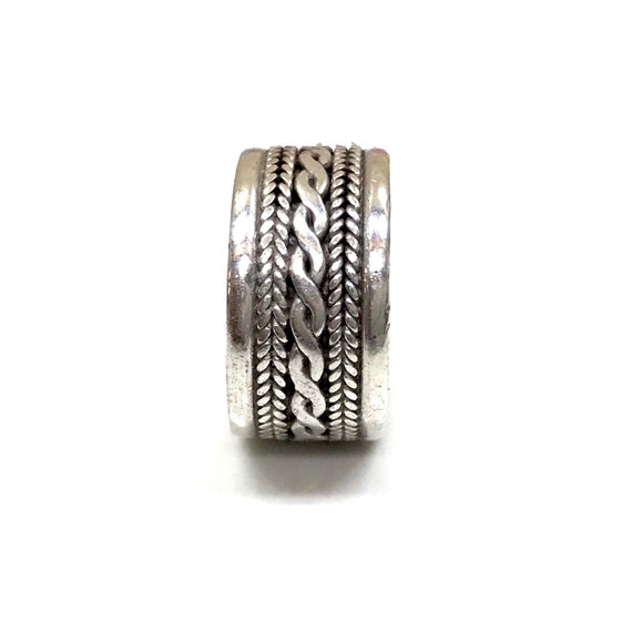 Sterling silver” 10mm” wide band braided size 7. … - image 3