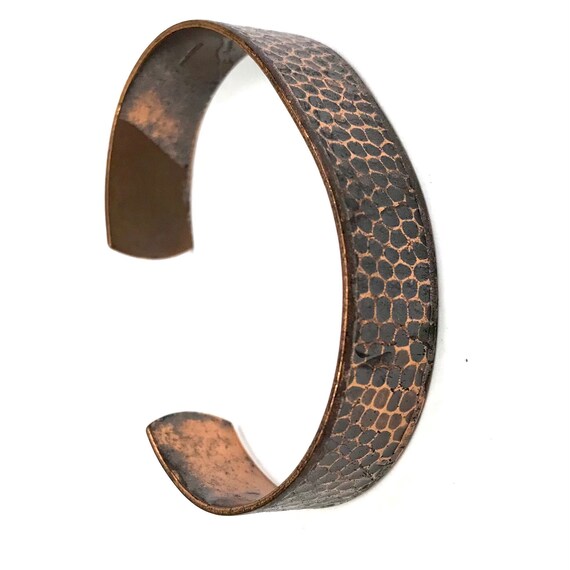 Hammered Solid Copper cuff bracelet 7” inches Lon… - image 3