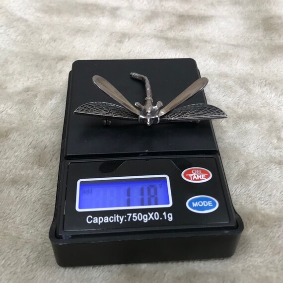Dragon fly brooch sterling silver unisex 11.8g.#3… - image 8