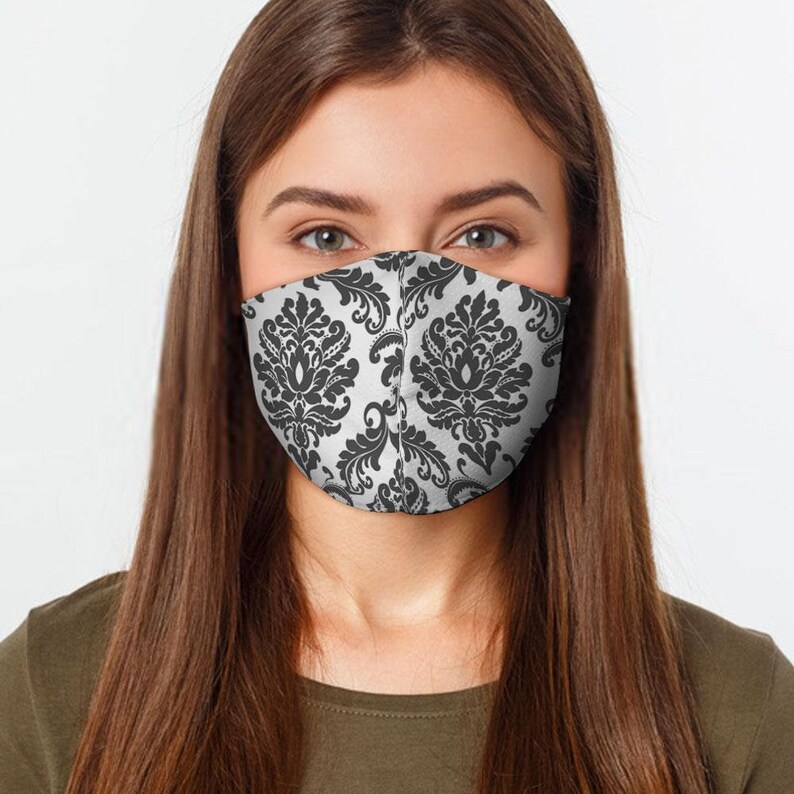Face Mask Damask Face Cover USA Made Mouth Guard Colorful Etsy