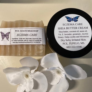 Organic Eczema cream and goats milk combo toddlers, babies and adults for dry itchy skin