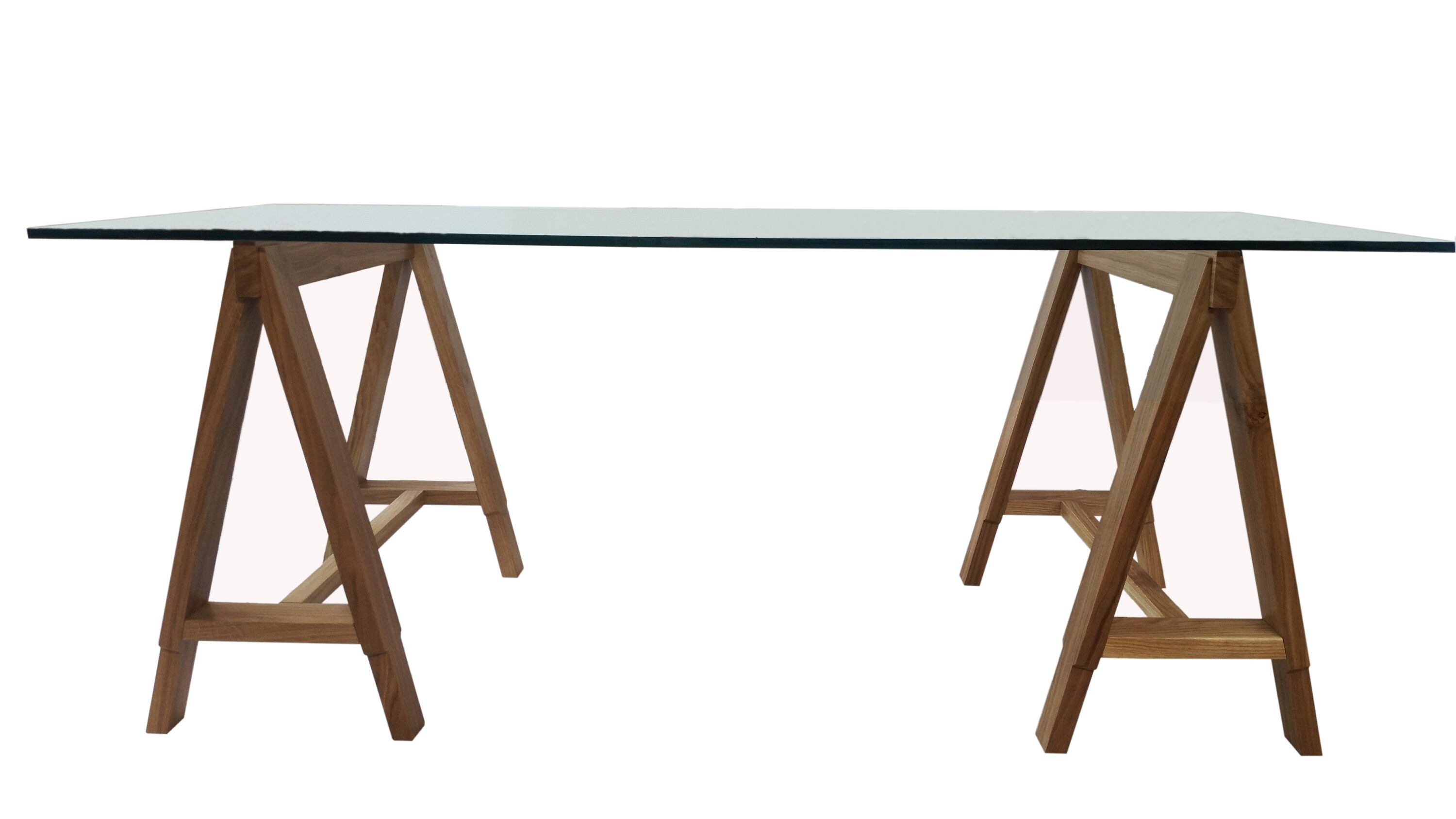 Glass Top Desk With Solid Oak Legs Etsy UK