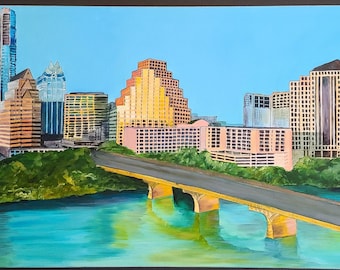 COMMISSION City Skyline Painting