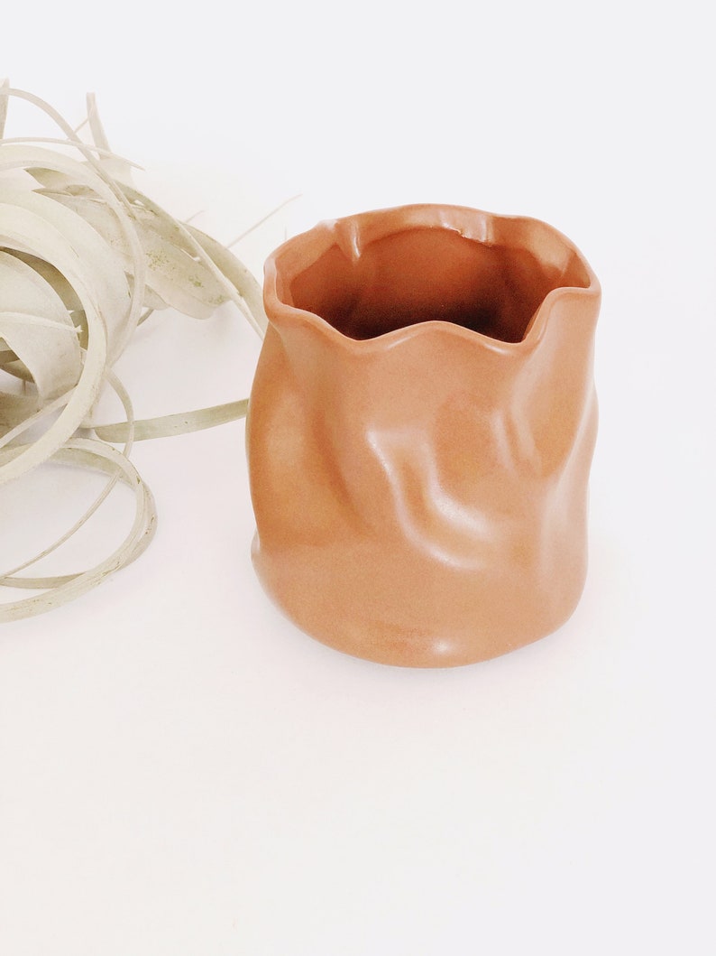 1970s Vintage Small Ceramic Paper Bag Vase Dish Etsy