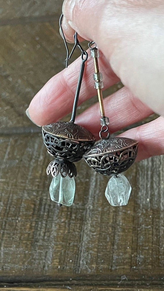 Contemporary Sterling Earrings Sterling Hollow Form Earrings Boho Silver Earrings Artisan Hollow Form Earrings