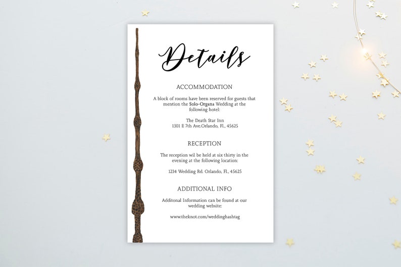 Harry PotterStar Wars Combined Wedding Invitation Suite Digital