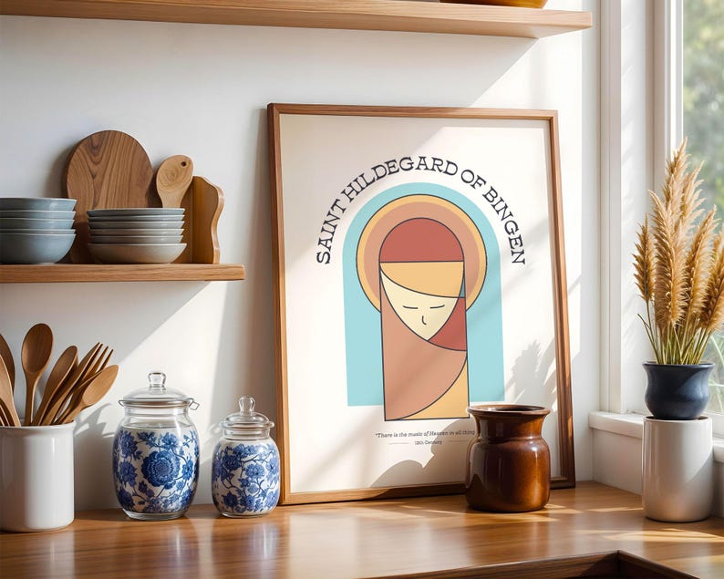Hildegard of Bingen Quote Print Icon – Catholic Saint Wall Art – Music ...
