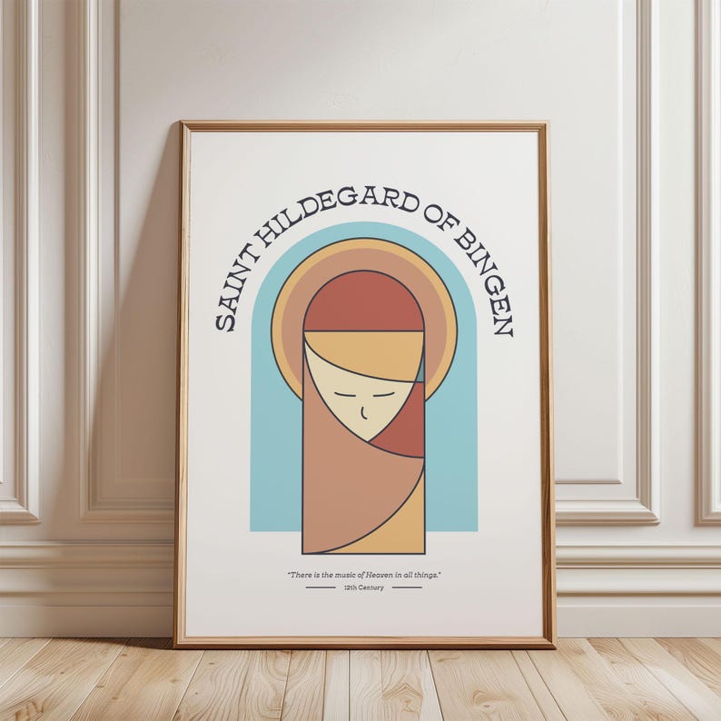 Hildegard of Bingen Quote Print Icon – Catholic Saint Wall Art – Music ...