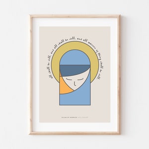 Julian of Norwich All Shall Be Well and All Shall Be Well DIGITAL PRINT, Wall Art, Christian Art