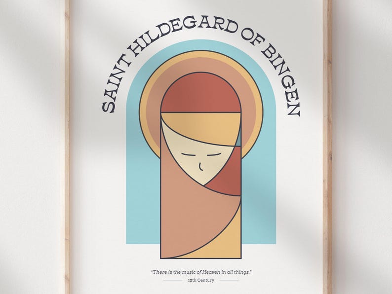 Hildegard of Bingen Quote Print Icon – Catholic Saint Wall Art – Music ...