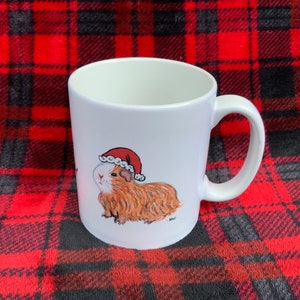 Taza, taza de conejillo de indias, conejillo de indias, regalo de Navidad, taza de cerámica, taza de Navidad, taza de café, taza divertida, cocina, vajilla, regalos de conejillo de indias