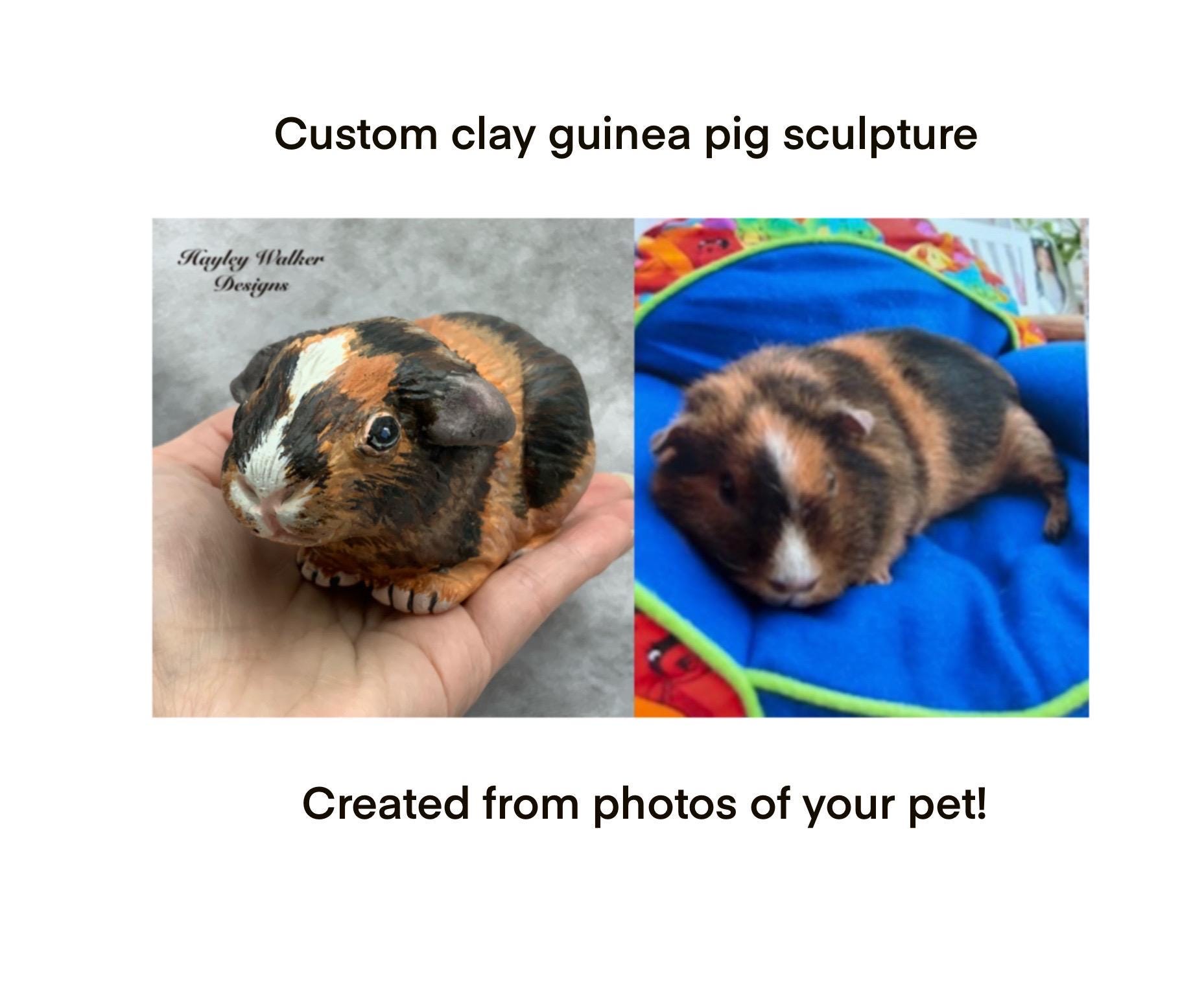 Custom guinea pig sculpture, LARGE size, pet sculpture, guinea pig ornament, guinea pig gifts, guinea pig memorial, clay pet sculpture, cavy