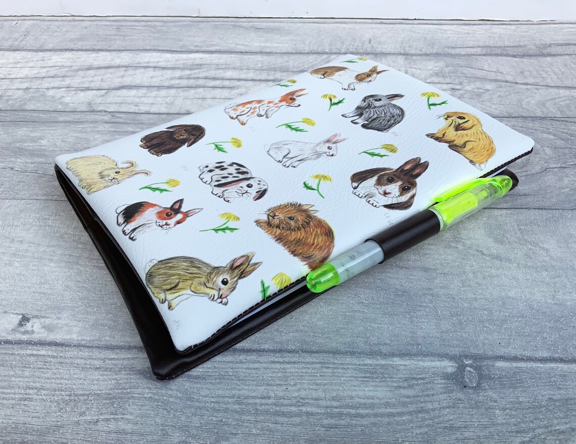 Rabbit/ Notebook Cover/ A5 Notebook/ Bunny/ Rabbit Gifts/ Diary Cover ...