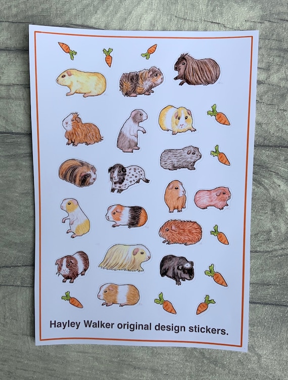 Guinea Pig Planner Stickers Guinea Pig Stationery Guinea Pig Stickers Vinyl Stickers for Journals and Scrapbooking