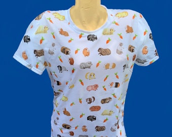 New, guinea pig, t shirt, guinea pig print t shirt, T - shirt, guinea pig gift, guinea pig shirt, cavy, womens wear, womens clothing, summer