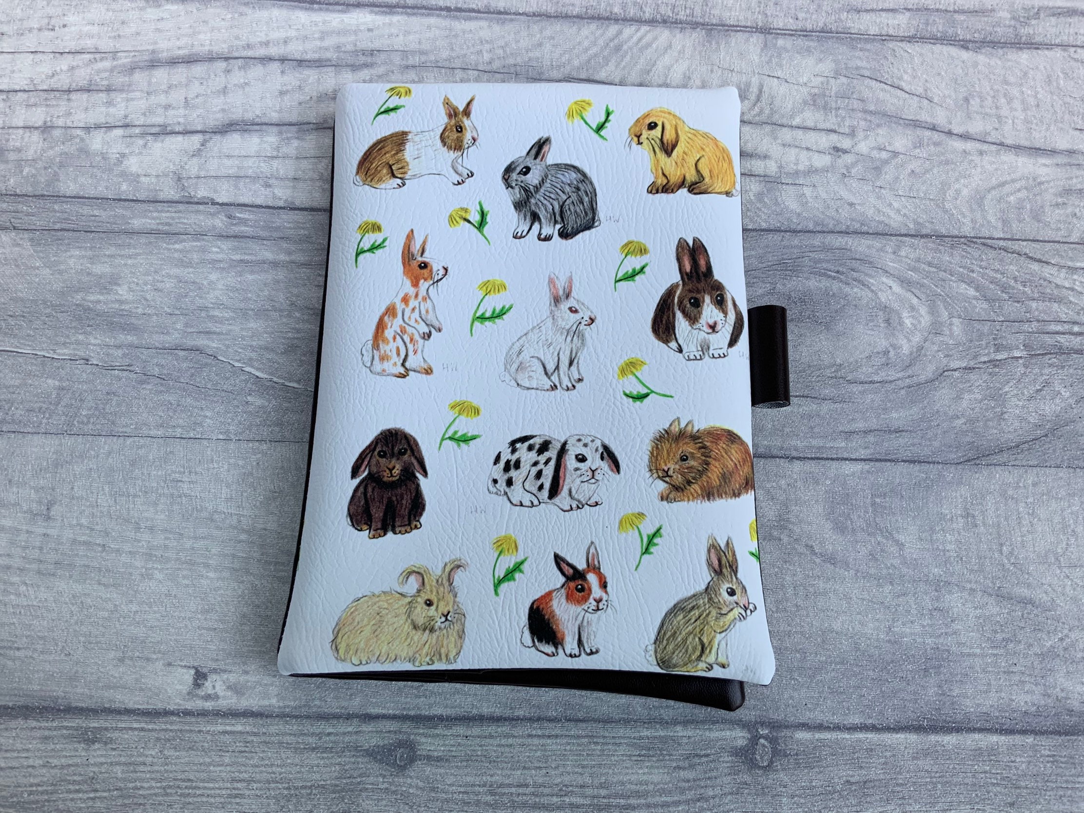Rabbit/ Notebook Cover/ A5 Notebook/ Bunny/ Rabbit Gifts/ Diary Cover ...