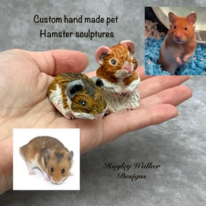 Custom hamster sculpture, hamster ornament, hamster gifts, pet loss gift, miniature sculpture, pet portrait, custom pet replica, hamster
