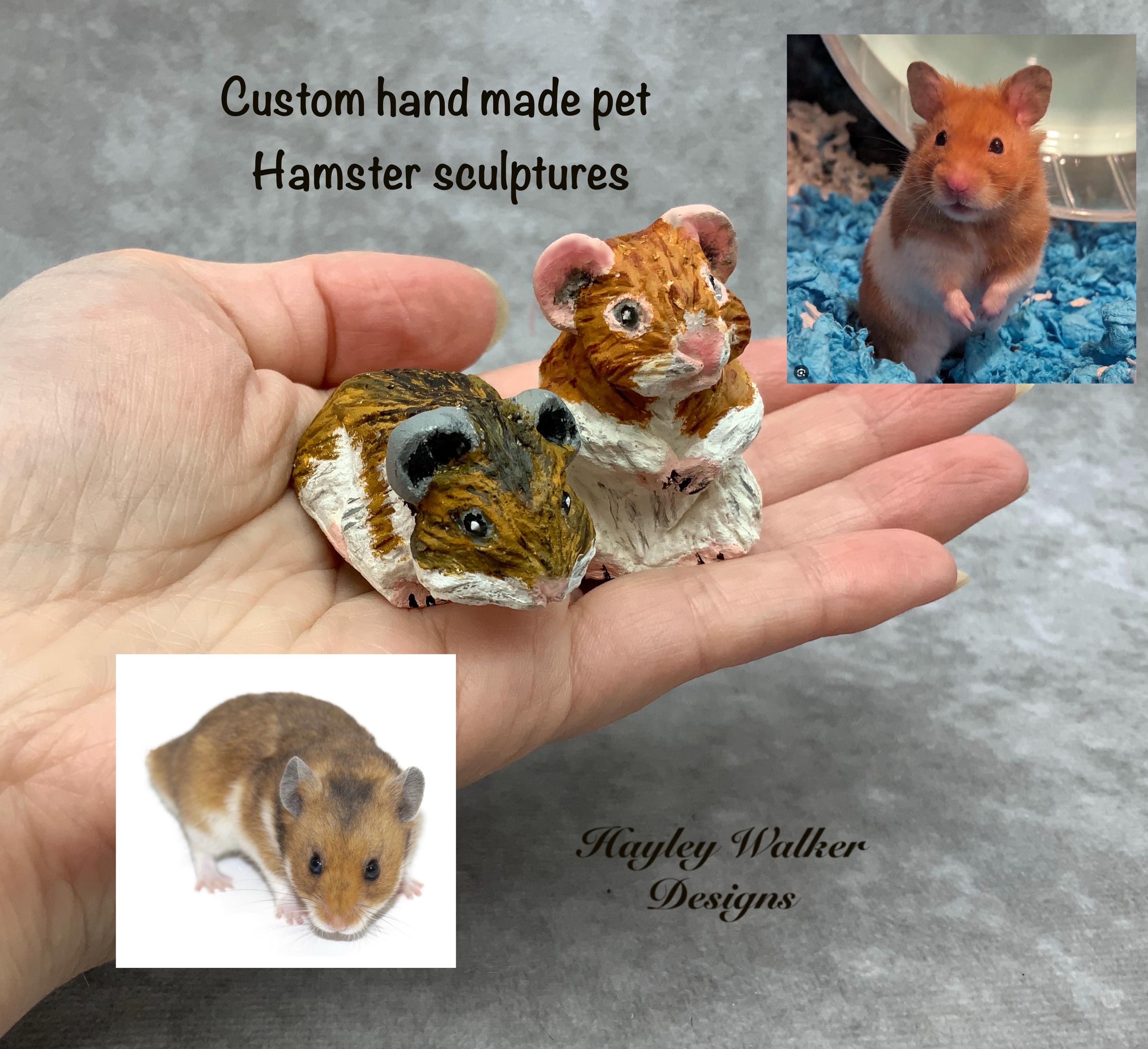 Custom hamster sculpture, hamster ornament, hamster gifts, pet loss gift, miniature sculpture, pet portrait, custom pet replica, hamster