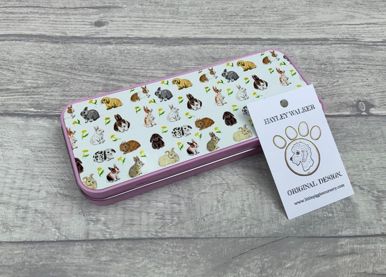 Pencil Tin Rabbit Pencil Case Stationery Case Rabbit Etsy UK