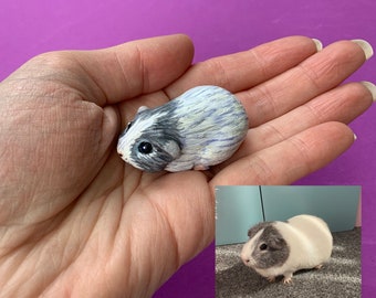 Custom guinea pig sculpture, guinea pig ornament, guinea pig gifts, pet loss gift, miniature ornament, pet portrait, personalised pet, cavy