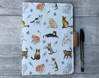 Cat/ notebook cover/ A5 notebook/ cat gifts/ 2023 diary cover/ book sleeve/cat lover gifts / notebook/ journal/ handmade/ stationary / tabby