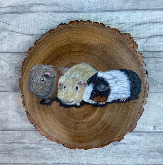 Pet painting, pet portrait, hand painted, guinea pig, large, custom pet portrait, guinea pig painting, guinea pig gifts, pet tribute