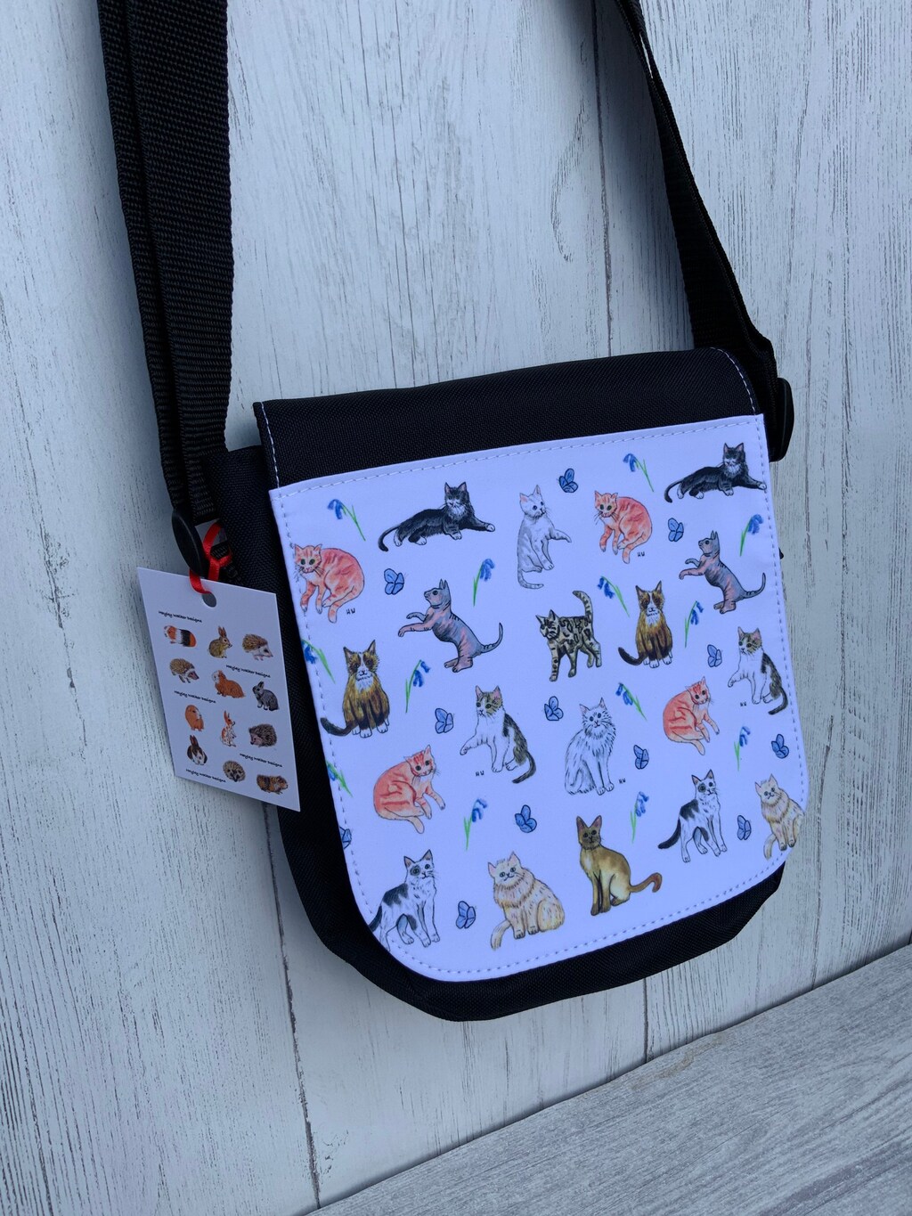 Borsa A Tracolla In Tela Con Gatto - Regalo Per Amanti Dei Gatti, Piccola Borsa Portatile, 15x20 Cm