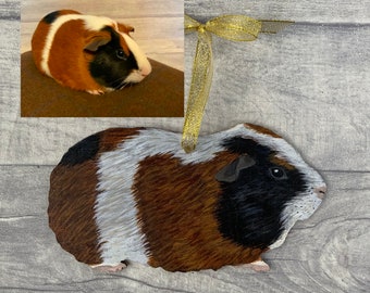 Guinea pig personalised ornament, guinea pig, custom pet portrait, guinea pig accessories, guinea pig gifts, pet painting, guinea pig art