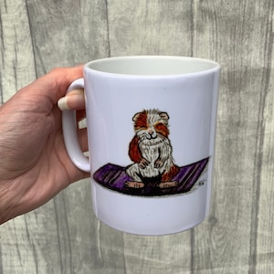 Taza, taza de conejillo de indias, Mindful, Yoga, conejillo de indias, taza de cerámica, utensilios de cocina, taza de café, taza divertida, cocina, vasos, regalos de conejillo de indias