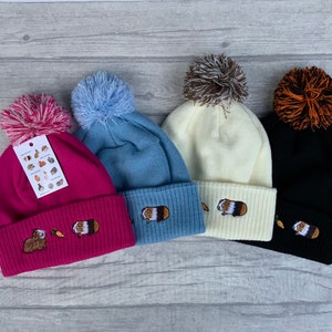 Bonnet de cochon d'Inde | cobaye | bonnet | chapeau de cochon d'Inde | bonnet à pompon | chapeau d'hiver | bonnet | bonnet tricoté | cadeau cochon d'inde, chapeau