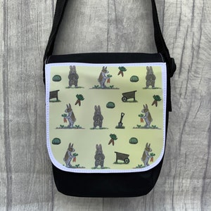 New, rabbit, bunny, messenger bag, handbag, bag, shoulder bag, rabbit gifts, small bag, lunch bag, school bag, designer bag, easter gifts