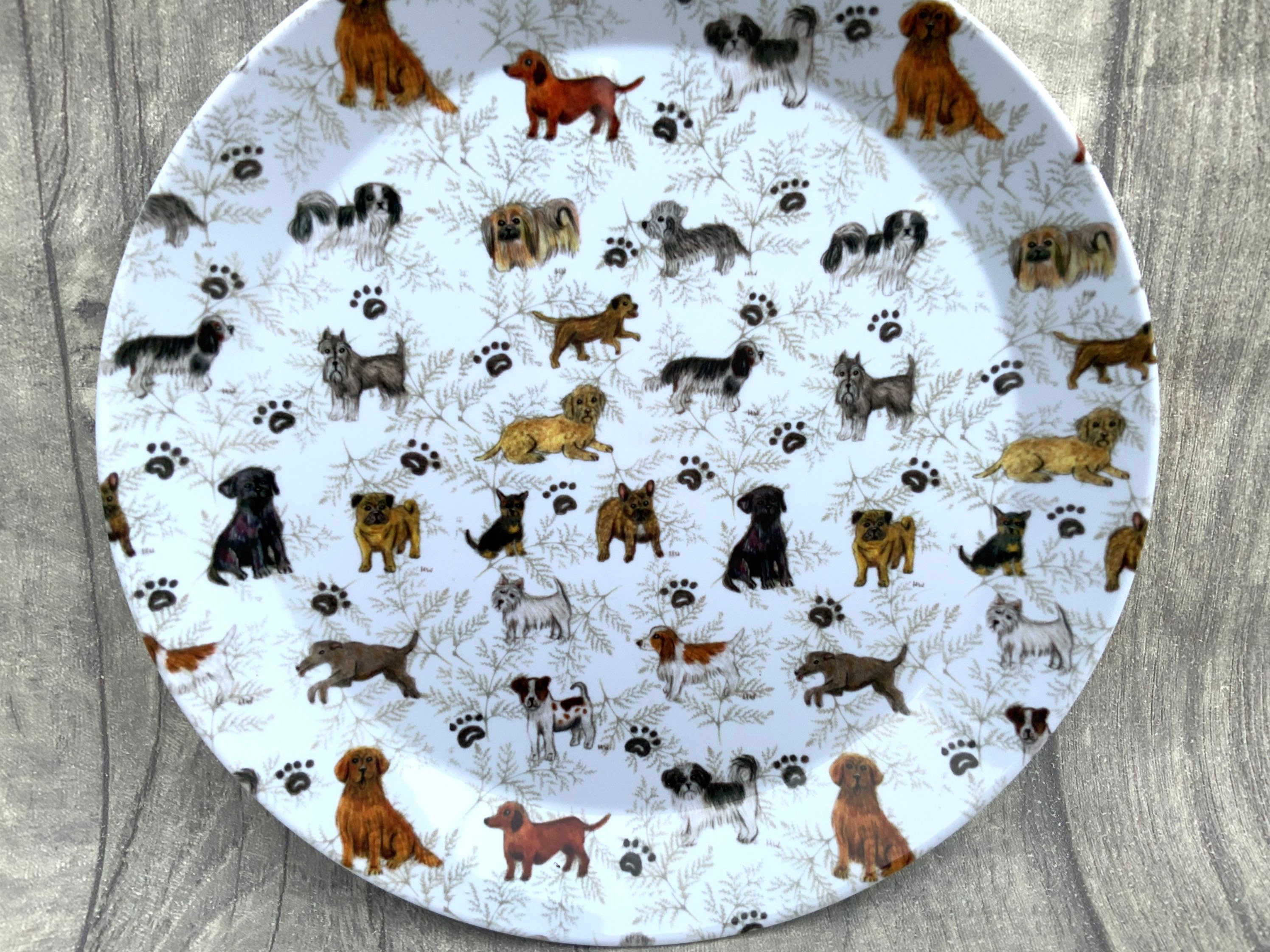 New Dog Print Plates Dinner Plates Kitchenware Childrens Etsy UK