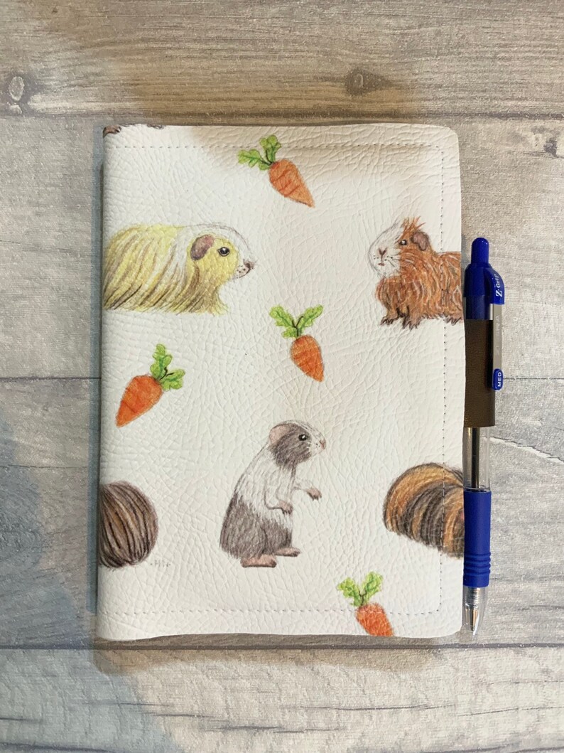 cochon d'Inde/ couverture de cahier/ cahier A6/ cadeaux cochon d'inde/ cadeau d'anniversaire/ couverture d'agenda/ pochette pour livre/ cahier/ carnet de notes/ fait main image 2