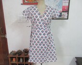 cotton wrap dress with off white colour for summer season
