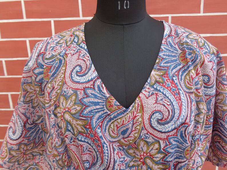 Cotton fabric block print kaftan