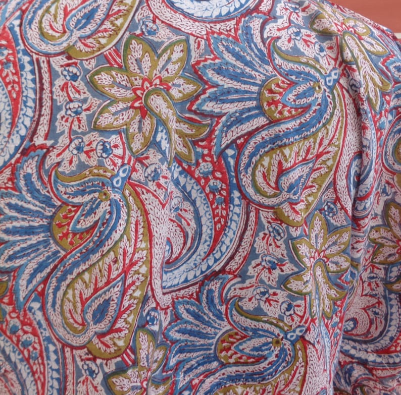 Cotton fabric block print kaftan