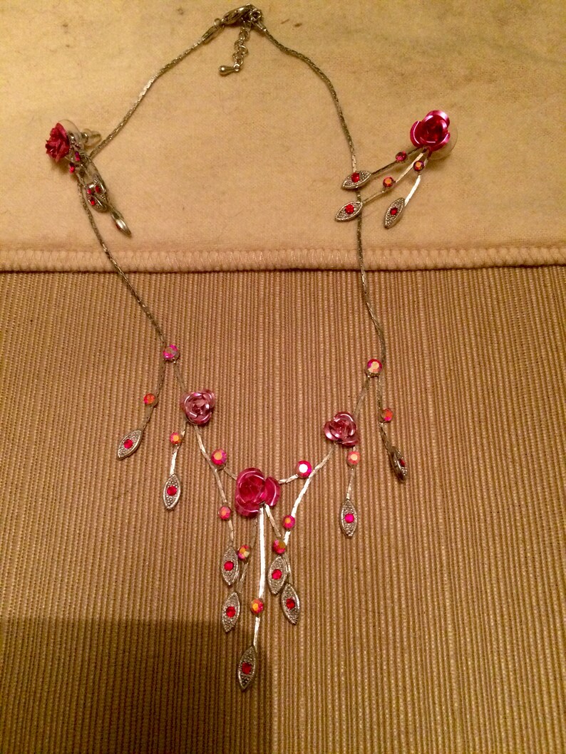 Pink Rhinestone Jewelry Set