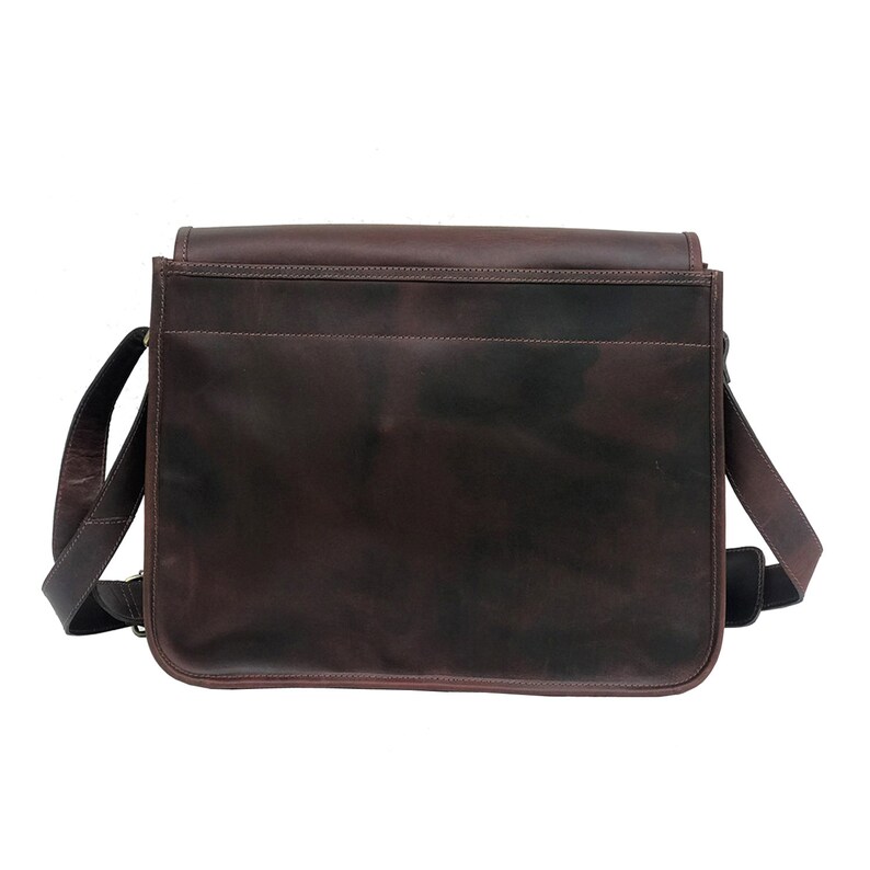 Dark Brown Genuine Leather Messenger Bag Crossbody Messenger Student Bag Christmas Gift Handmade Sling Bag Gift for Him Laptop Bag
