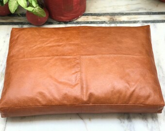 Customise Soft Hot Cinnamon  Leather Seat Cushion Cover, Leather Pet FloorPersonalized Dog Accessories , Meditation cushion, Floor Cushion