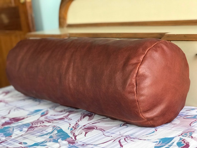 Christmas Sale Brown Leather Lumbar Pillow Cover Leather Etsy