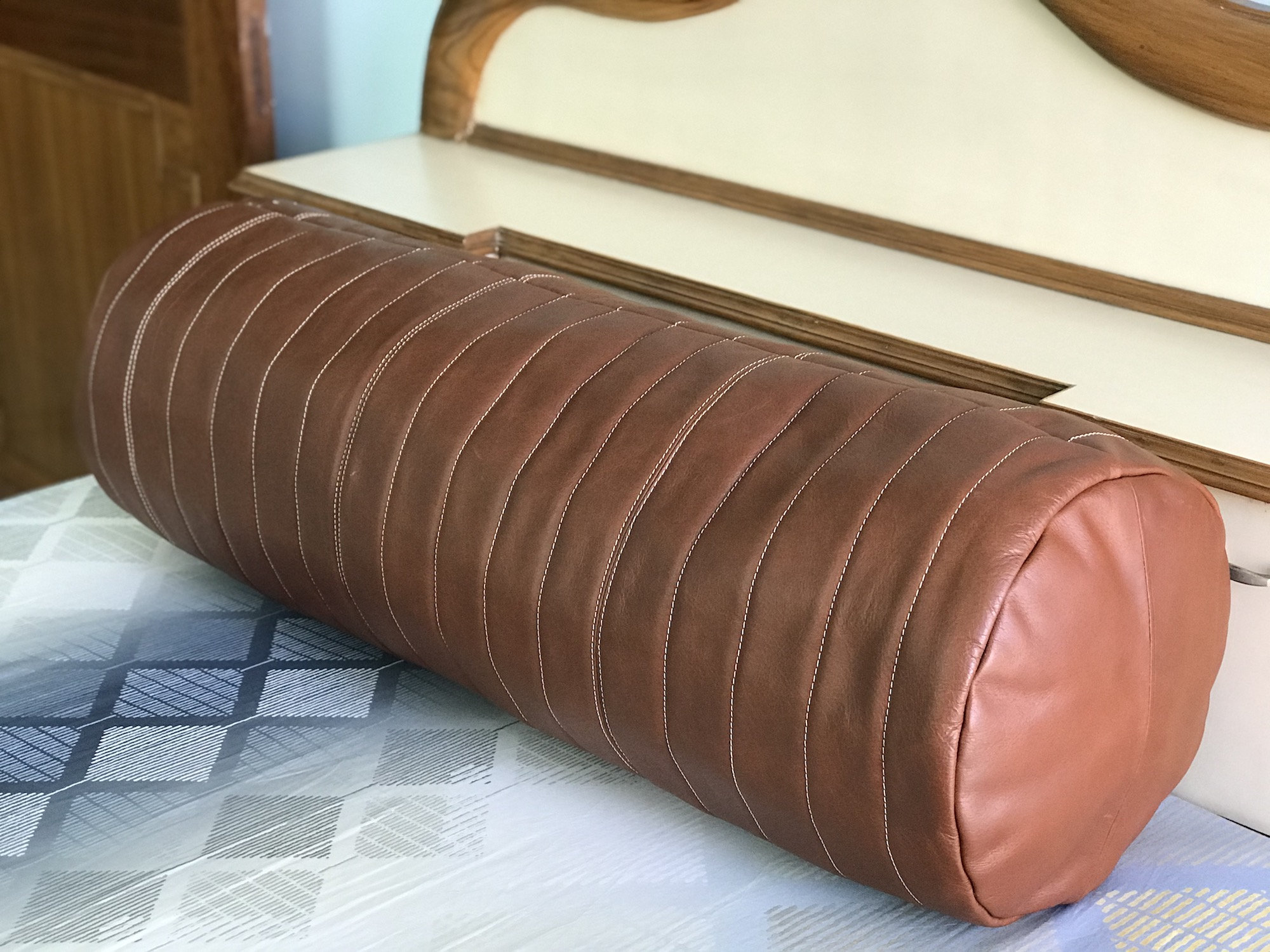 Customized Leather Bolster Cover Round Shaped Sofa Cushion Etsy UK
