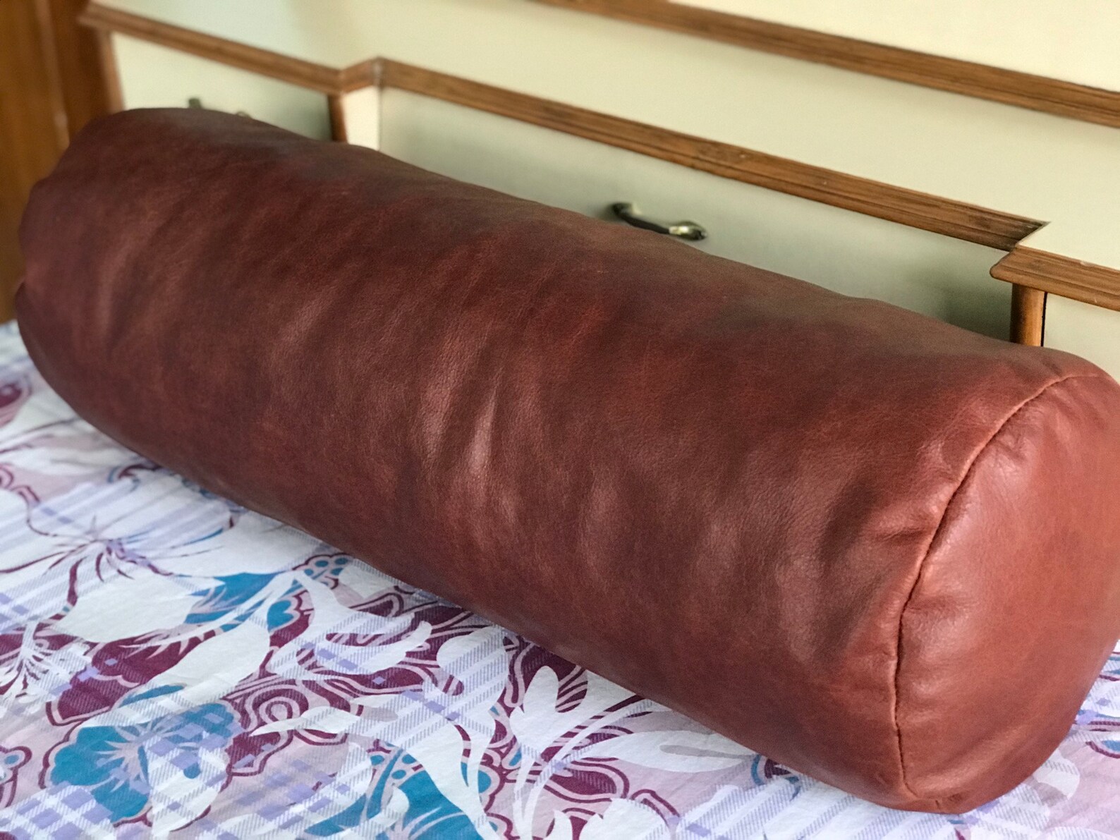 Christmas Sale Brown Leather Lumbar Pillow Cover Leather Etsy