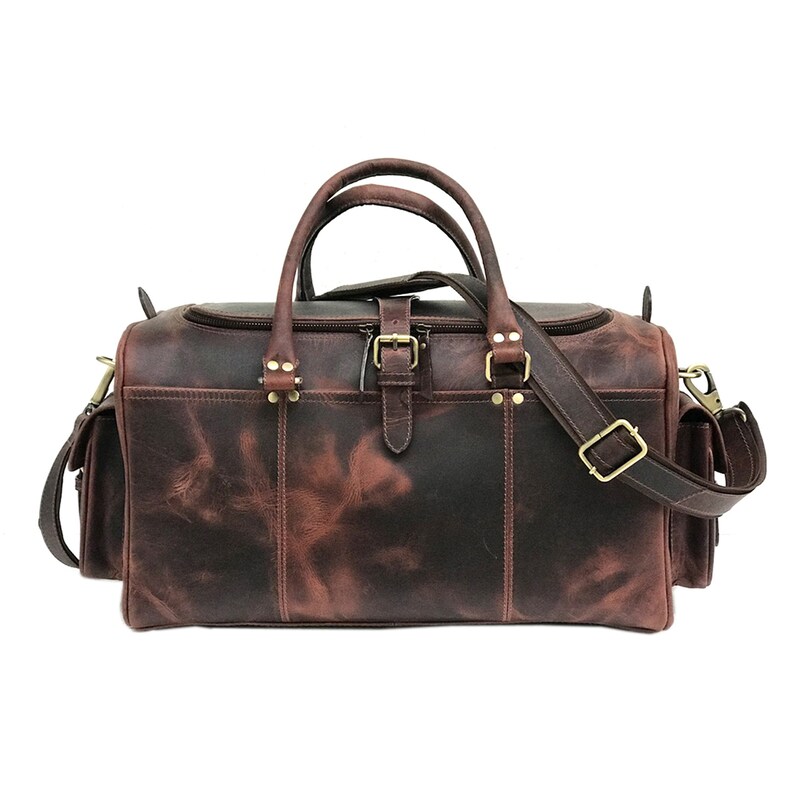Buy Genuine Dark Brown Hunter Leather Weekend Bag Leather Travel Online