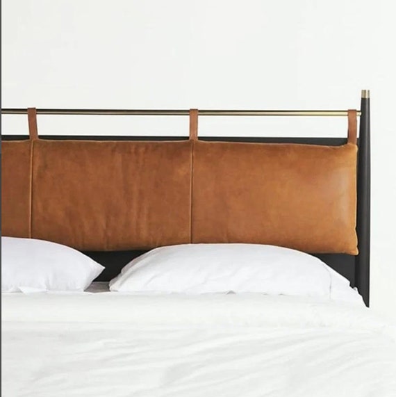 Bed with leather cushions discount