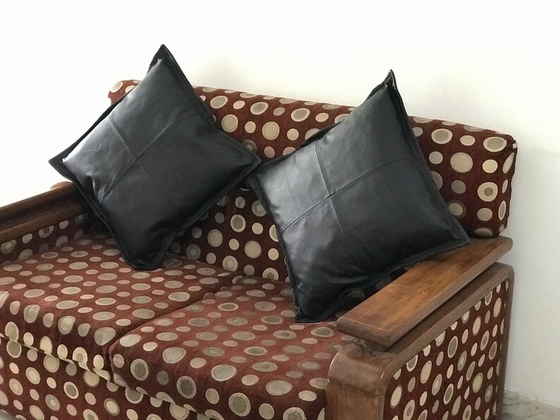 Genuine Leather Cushion Covers 20x20 Inches Soft Leather Etsy