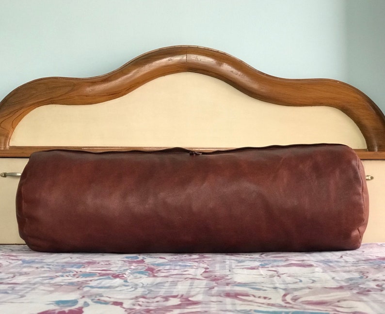Christmas Sale Brown Leather Lumbar Pillow Cover Leather Etsy