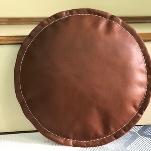 Round Leather Cushion Cover