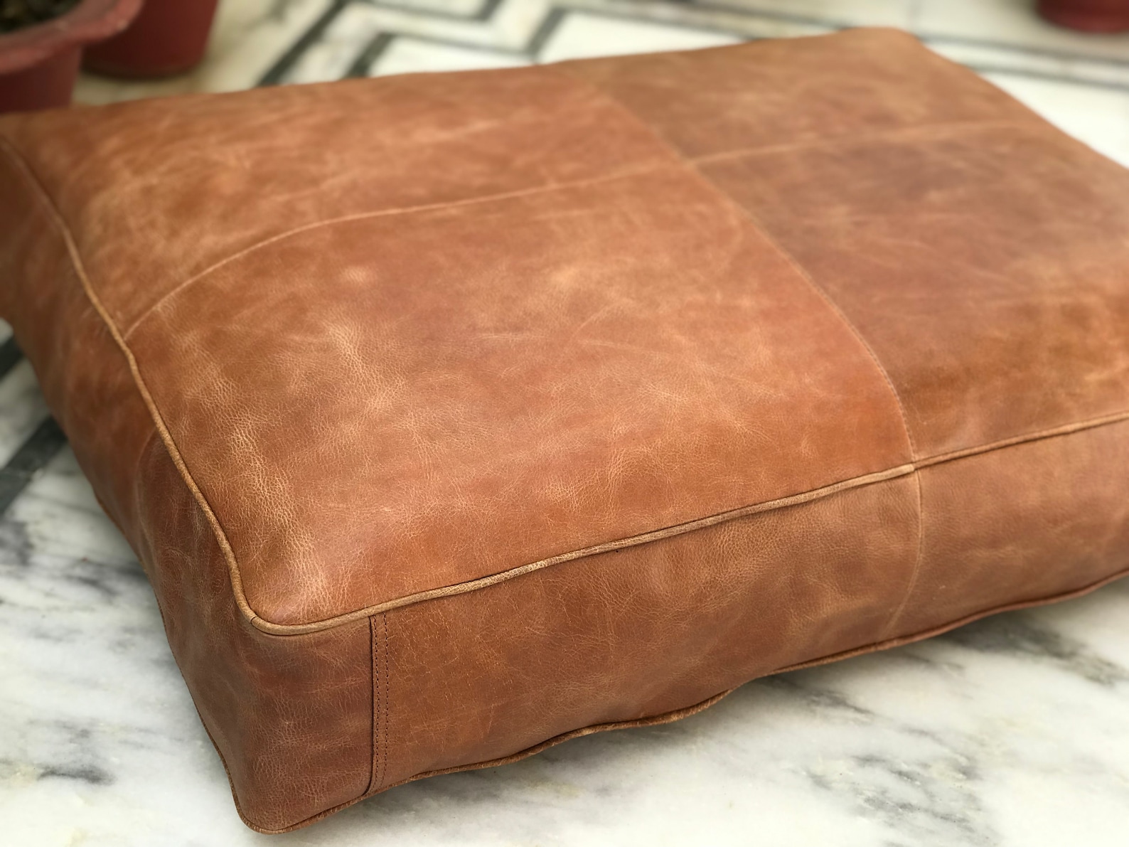 30x20 Customized Genuine Leather Seat Cushion Cover Etsy